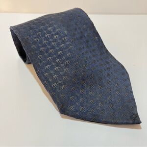 Vintage Boulevard Club Navy Blue Bronze 100% Silk Tie 4" Wide USA Foulard Classy